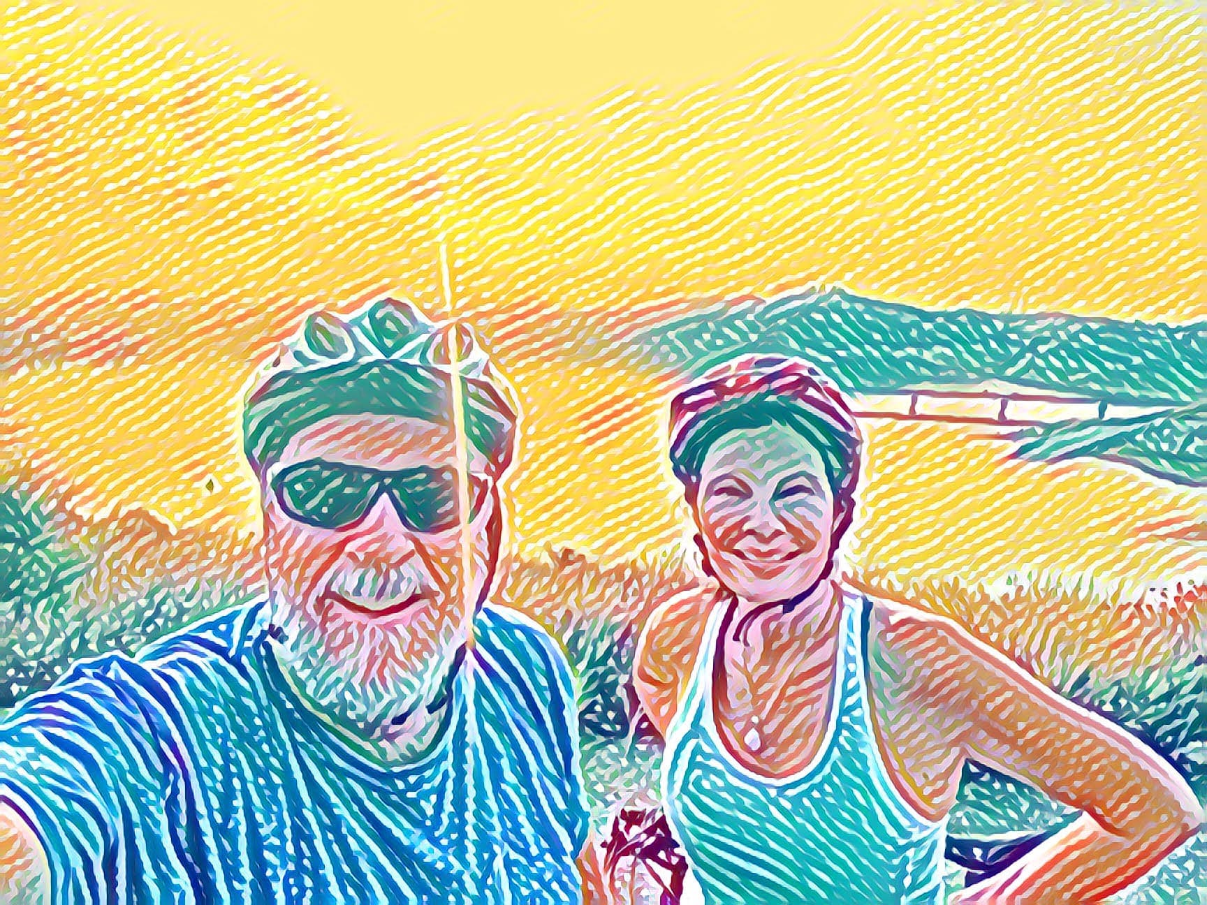 Flo and Susan biking